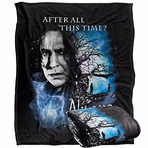 Warner Brothers Harry Potter Always Fleece Throw Blanket in White and Multicolour, W/D/H: 152 x 127 cm – 1