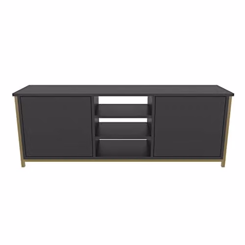 DECOROTIKA Otis Modern TV Unit in Gold and Anthracite, W: 140 cm, H: 51 cm, D: 35 cm