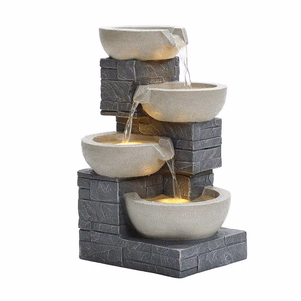 Charles Bentley 4 Tier Cascading Mains Water Feature in Grey – 5