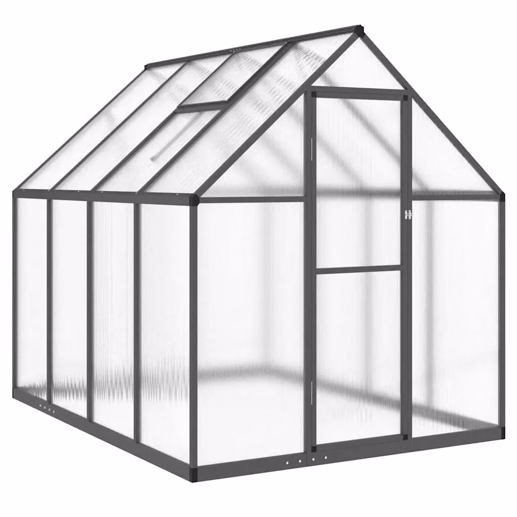 Berkfield Home Anthracite Aluminium Greenhouse with Polycarbonate Panels, W/D/H: 224 x 169 x 195 cm – 2
