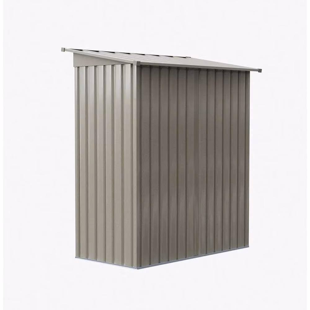 FORGEVIO Grey Galvanised Steel Pent Garden Shed with Sliding Door – 3