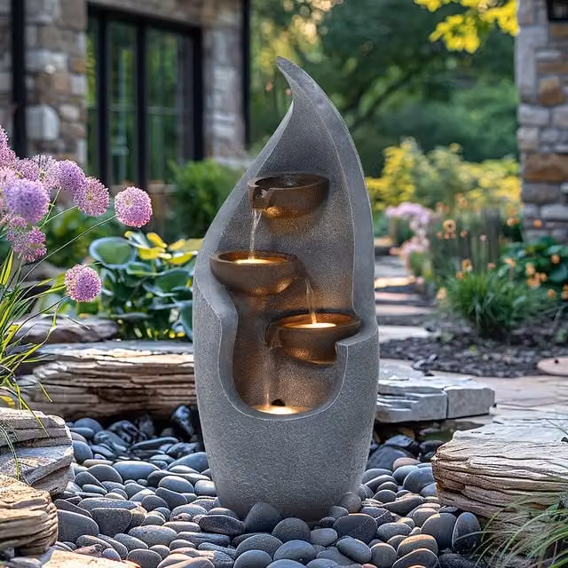 Charles Bentley Tiber Cascading Water Feature in Grey