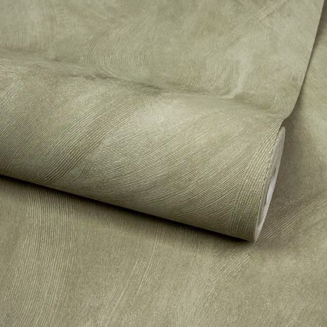 Grandeco Serra Rustic Limewash Chalk Paint Plaster Effect Textured Wallpaper in Green