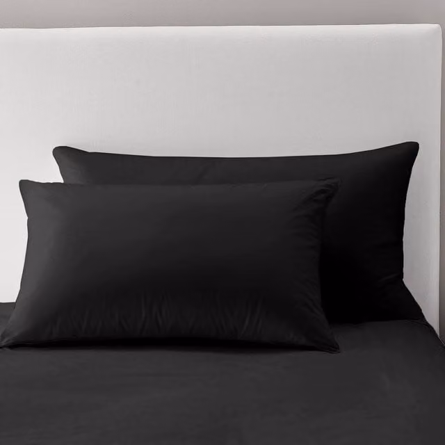 Velosso Pair of Black Microfibre Pillowcases with Peach Fuzz Finish