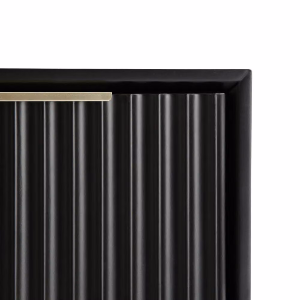 Home Garden Direct Monza 2 Drawer Bedside Table with Fluted Front in Black – 5