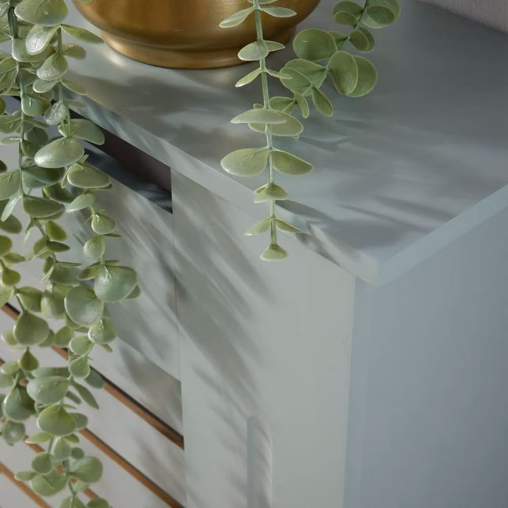 FORGEVIO Grey MDF Slatted Radiator Cover Wall Cabinet Shelf W/D/H: 78.0 x 19.0 x 81.5 cm – 2