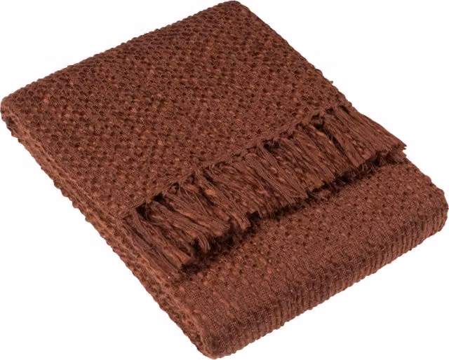 Morni Woven Tasselled Throw in Brown