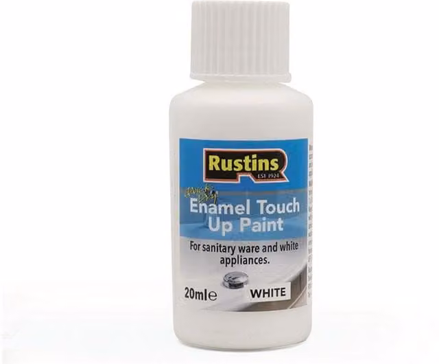 Rustins Quick Drying Opaque Gloss Enamel Repair Paint, White, 20 ml
