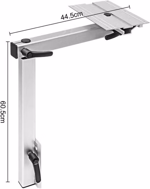 Nordara 360 Degree Swivel Adjustable Aluminium Alloy Table Leg for Vehicle Interior Use, Silver