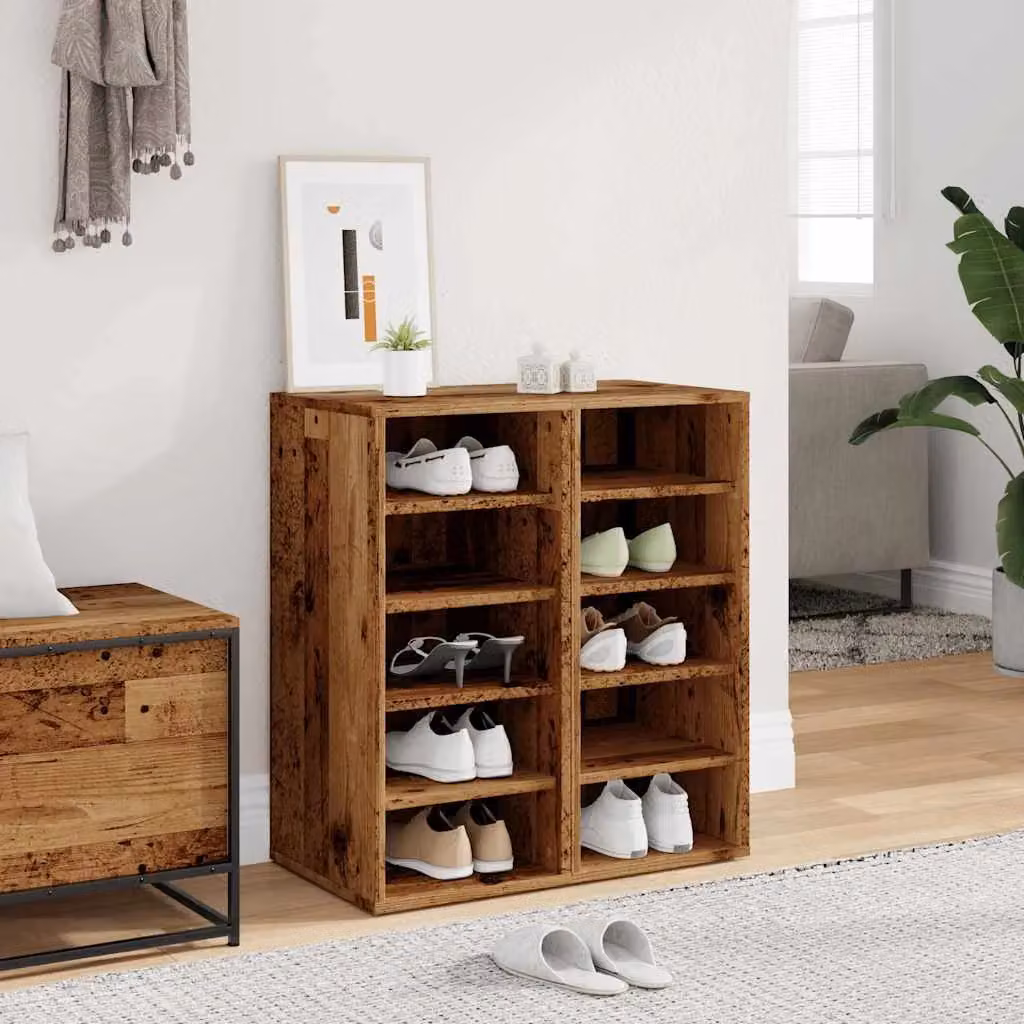 Berkfield Home Set of 2 Shoe Cabinets in Old Wood Brown, W/D/H: 32 x 35 x 70 cm – 3