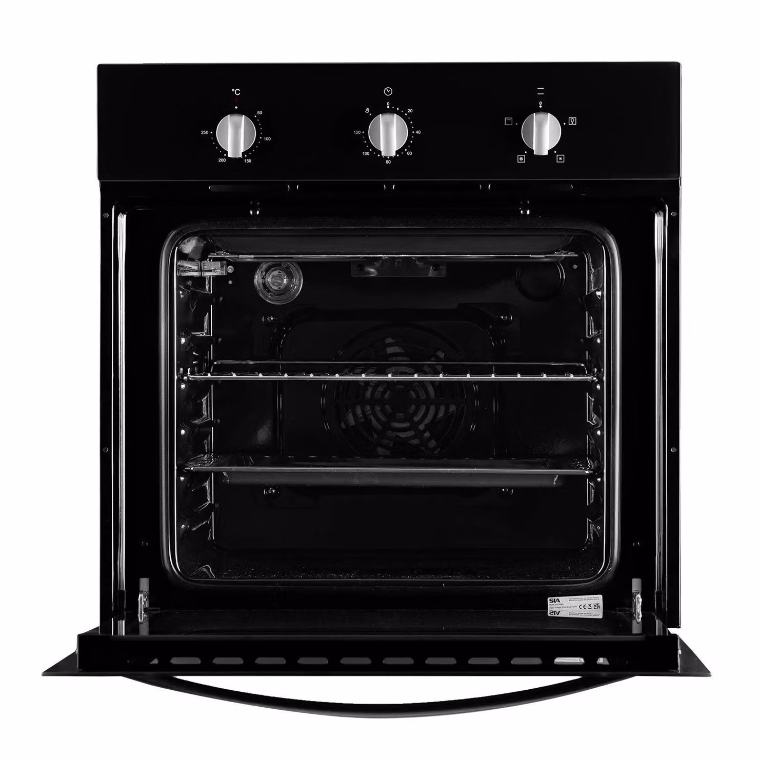 SIA FSO59BL Single Electric Fan Oven in Black with Timer and Convection Heating – 3