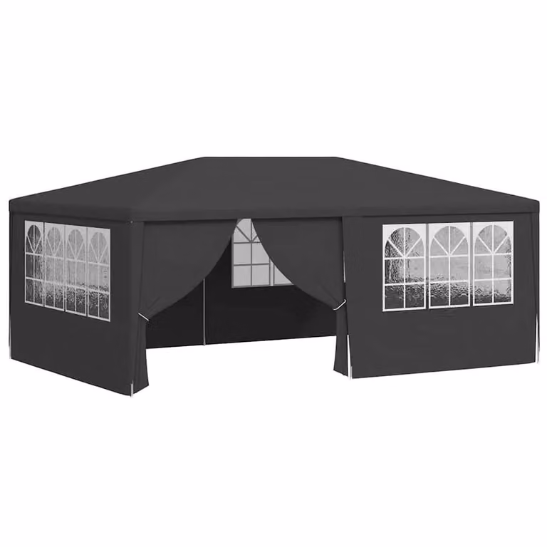 Berkfield Home Professional Party Tent with Side Walls and Windows, Anthracite and Black, W: 6 m, D: 4 m