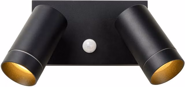 Lucide Taylor Black Outdoor Wall Spotlight with Motion Sensor and Dimmable LED, IP54 Rated – 4