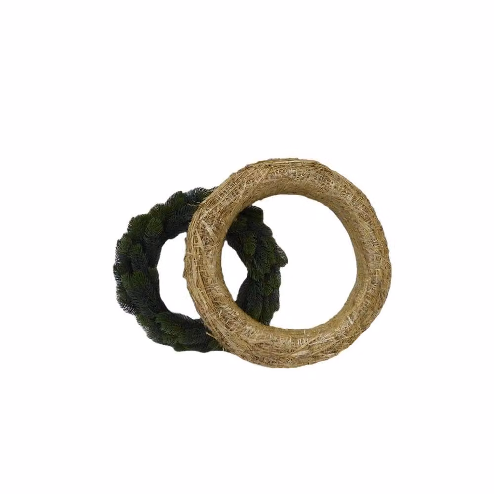 FLAVORA Beige Straw Christmas Wreath for DIY Hanging Decorations, W/D/H: 100 x 15 x 50 cm – 2