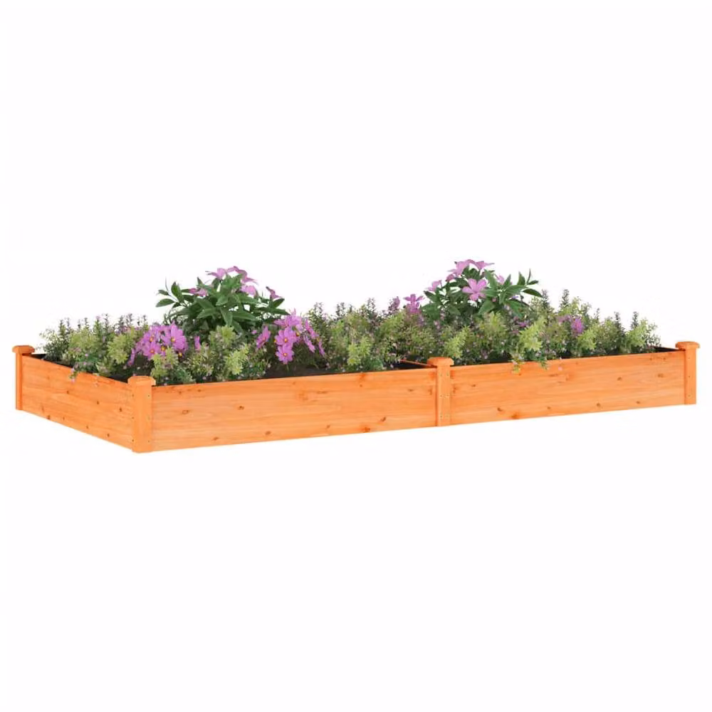 Berkfield Home Garden Raised Bed with Liner in Brown, Solid Wood, W/D/H: 240 x 120 x 25 cm – 3