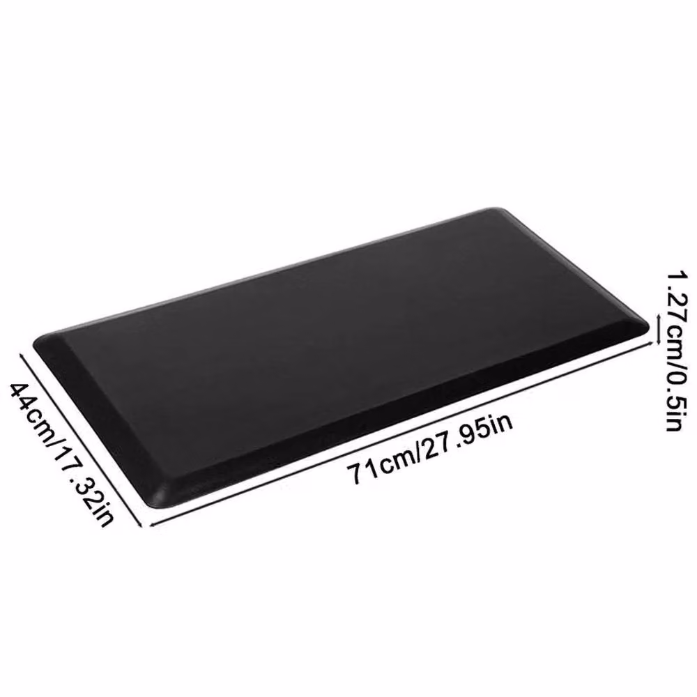 NESTLUNE Waterproof Anti Fatigue Mat, Non Slip PVC Standing Rug, Black, W: 100 cm, L: 1000 cm – 2