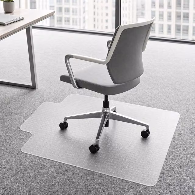 STILVORA Clear Lipped Chair Mat with Non-Slip Surface, W: 120 cm, D: 90 cm