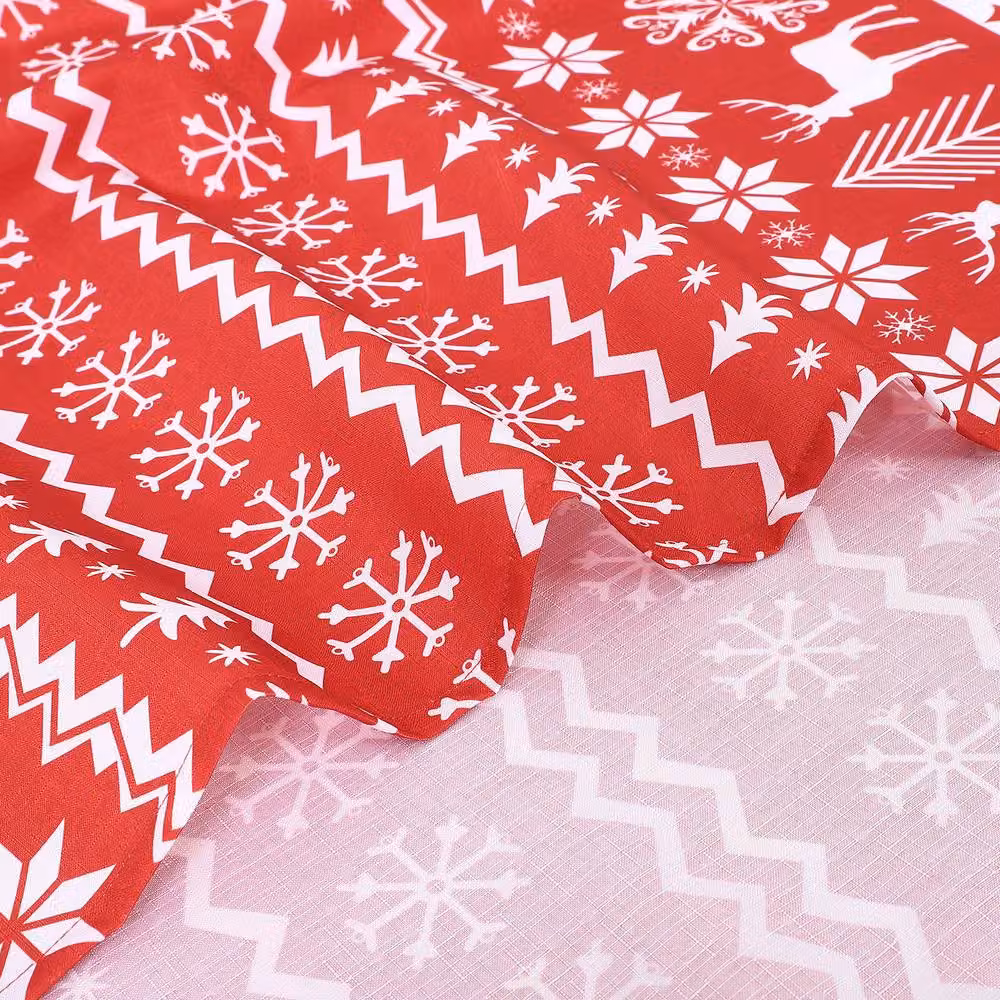 London Boutique Red Christmas Waterproof Polyester Square Tablecloth – 4