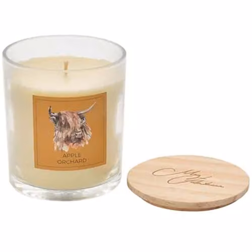 Meg Hawkins Highland Cow Design Apple Orchard Fragrance Candle, 250g, White and Multicolour
