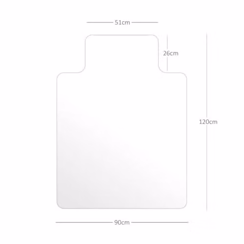 Nicoman Transparent Chair Mat for Hard Floors, W: 120 cm, D: 90 cm – 2