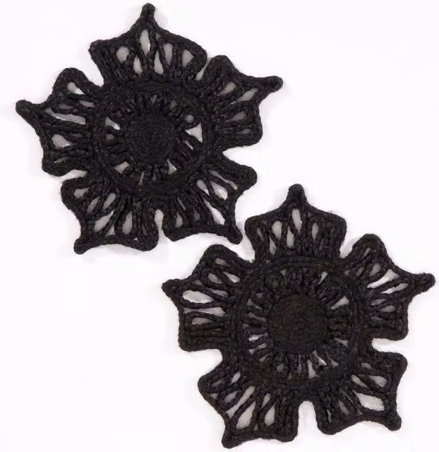 Esselle Severn Jute Floral Placemats, Black, Pack of 2 – 1