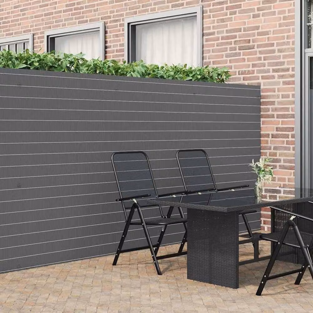 Berkfield Double-Sided Grey PVC Garden Fence Mat, H: 180 cm, W: 500 cm – 2