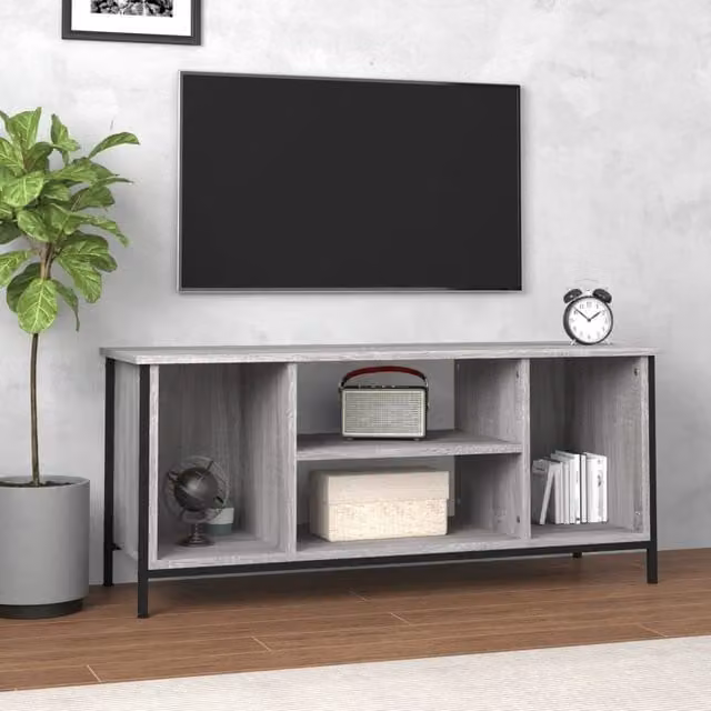 Berkfield Home Grey Sonoma TV Cabinet in Engineered Wood, W/D/H: 102 x 35 x 45 cm – 1