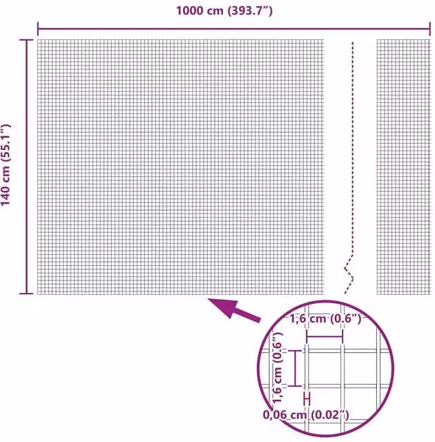 Berkfield Home Modern Welded Wire Fence, Galvanised Steel, Silver, H: 140 cm x W: 10 m