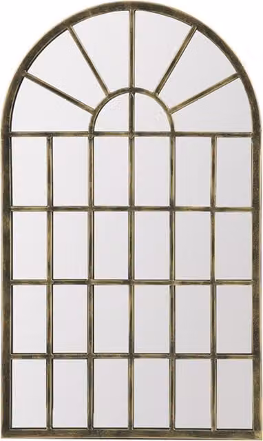 Home Garden Direct Vintage Gothic Arch Wall Mirror in Black, Gold and White, W: 36 cm, H: 36 cm, D: 1 cm