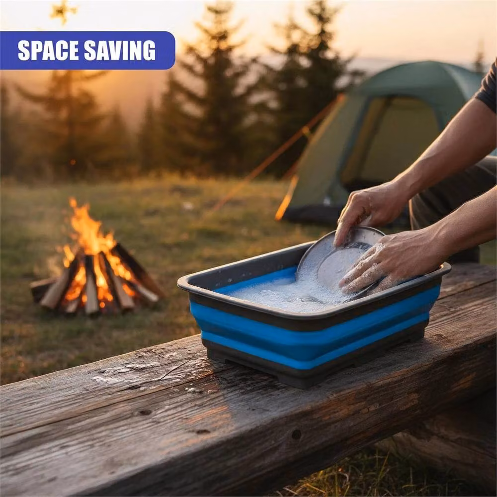 Nordara Collapsible Rectangular Washing Up Bowl in Blue – 3