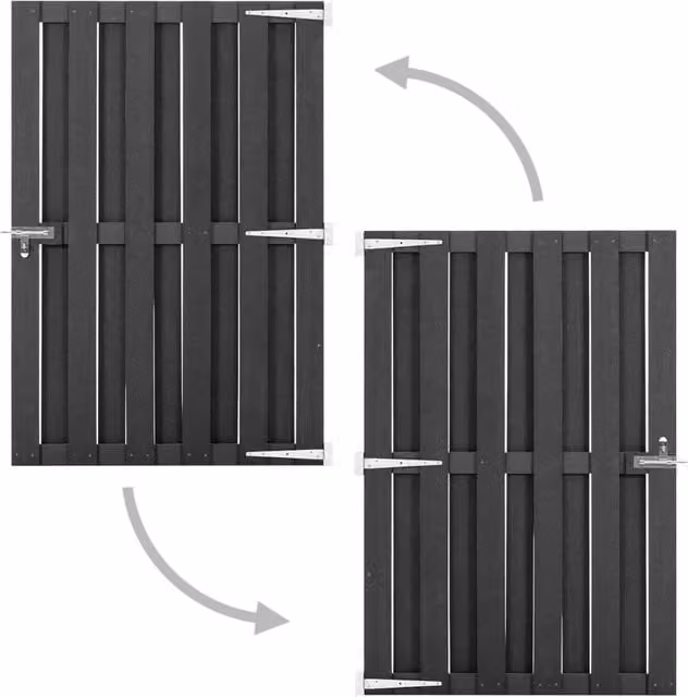 Berkfield Home WPC Garden Gate, Grey, W: 100 cm, H: 150 cm – 1