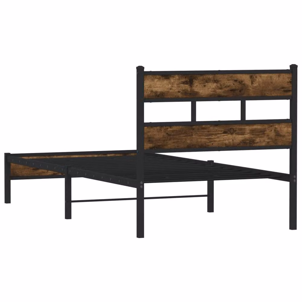 Berkfield Home Elegant Sonoma Oak Bed Frame with Headboard in Brown, W/D/H: 90 x 190 x 95 cm – 5