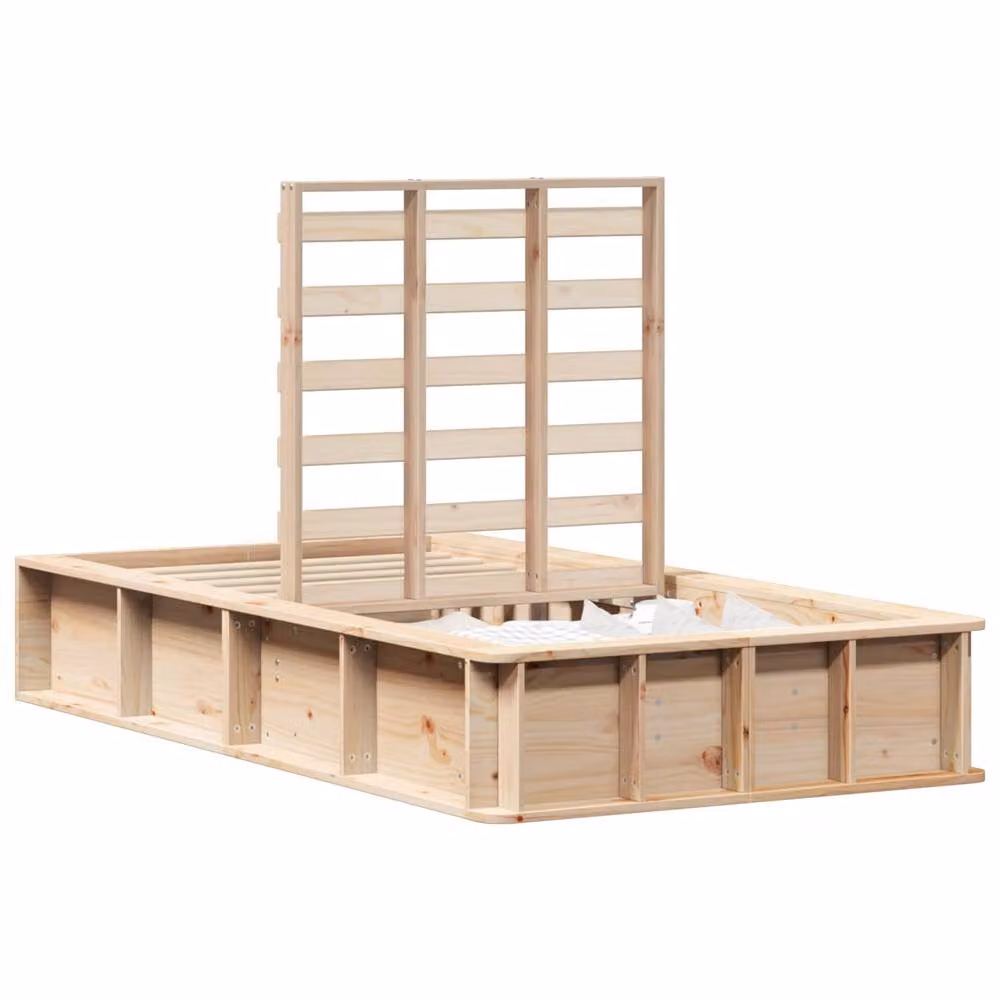 Berkfield Home Solid Pine Wood Bed Frame with Lift Up Base, Wax Brown, W: 75 cm, L: 190 cm – 2