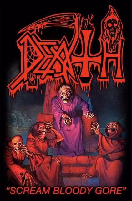 Death Scream Bloody Gore Textile Poster in Red and Black