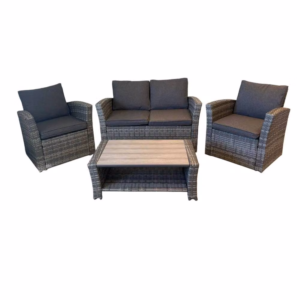 Outdoor Living The Wilmslow 4 Seat Rattan Sofa Lounge Set in Grey – 3