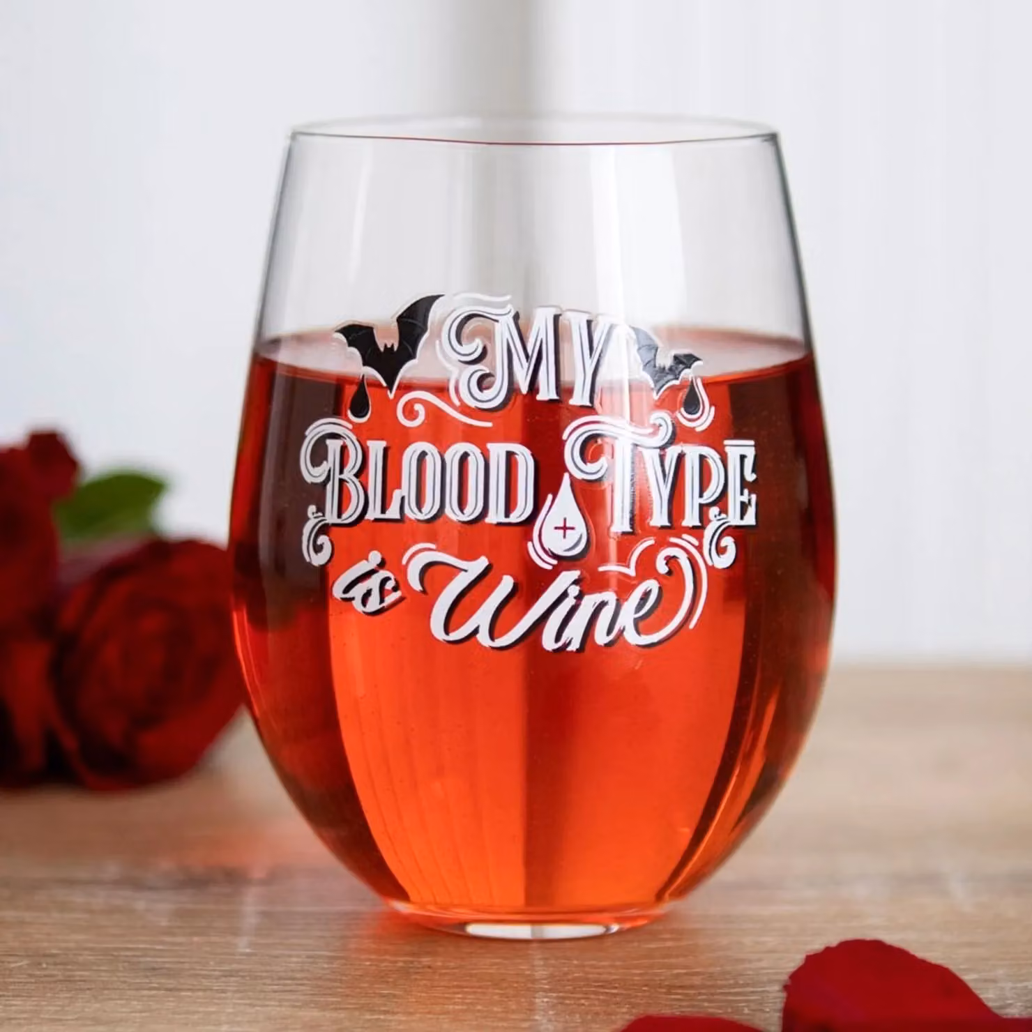 Something Different My Blood Type Is Wine Stemless Wine Glass in Clear – 2