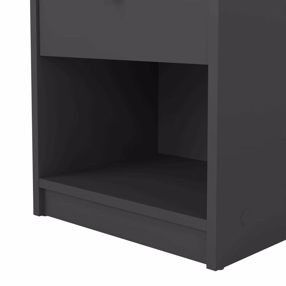Wyld Haus Kaohsiung Dark Grey Bedside Table with 1 Drawer – 5