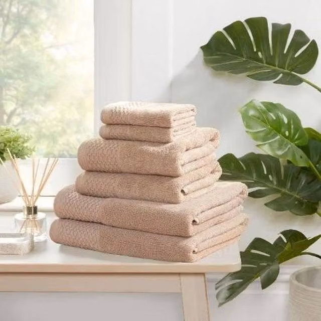 Rapport Home Eden Weave 6 Piece Cotton Towel Set in Beige – 1