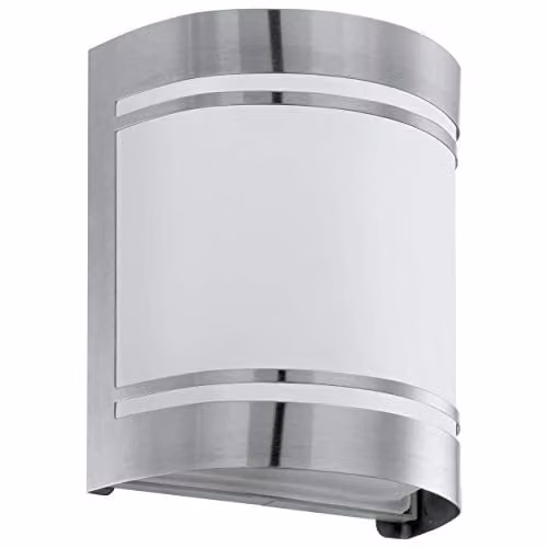 Loops IP44 Outdoor Wall Light in Silver Stainless Steel with E27 Bulb Holder
