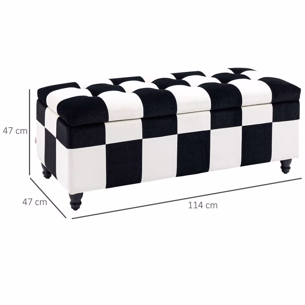 STILVORA Multicolour Storage Ottoman with Padded Top, Width: 114 cm – 3