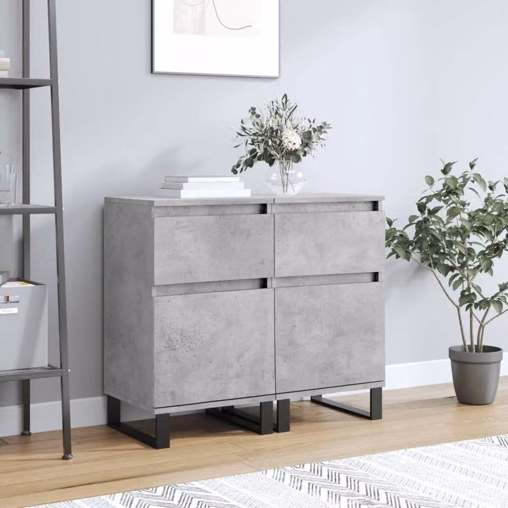 Berkfield Home Sideboards 2 Piece Set in Concrete Grey, W/D/H: 40 x 35 x 70 cm – 1
