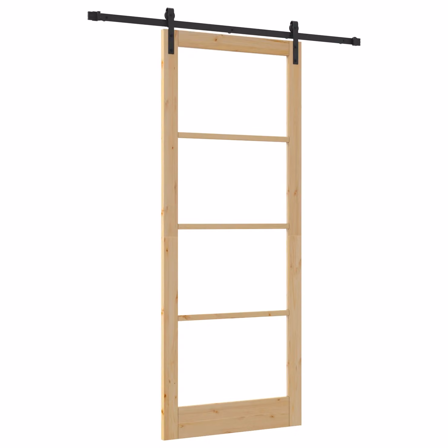 Berkfield Home Orkdal Minimalist Sliding Door with Hardware Set in Brown, Wood and Glass, H: 232 cm, W: 93 cm