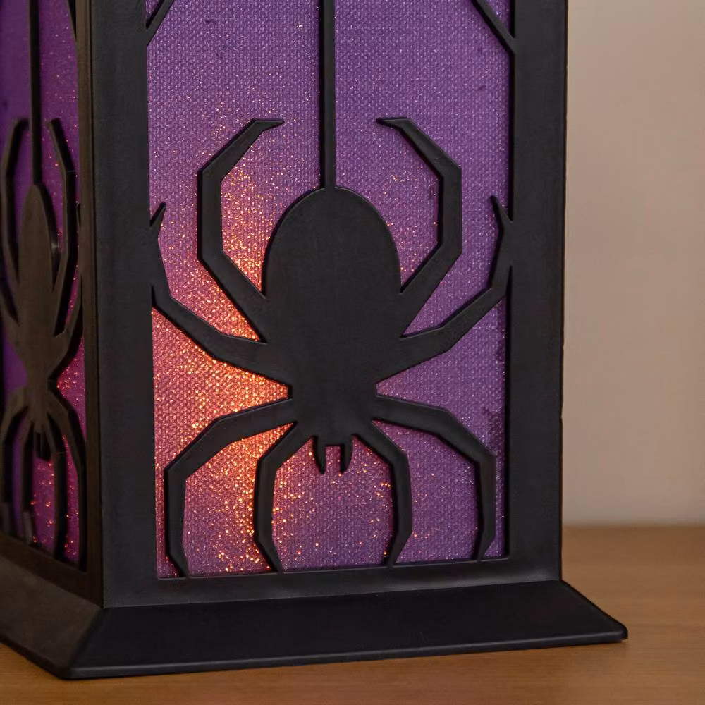 Samuel Alexander Black Battery Powered Light Up Spider Halloween Lantern with LEDs, 32 cm – 3