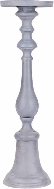 Libra Interiors Van Dyk Small Pillar Holder in Grey Stonewash Metal