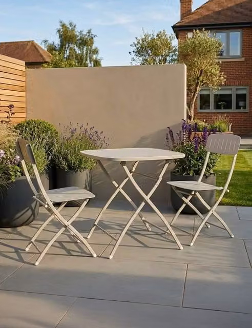 Royalcraft Venice Square Bistro Set in Beige, W/D/H: 70 x 70 x 70 cm