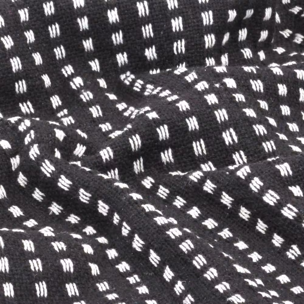 Berkfield Home Checked Cotton Throw with Fringes, Black, W/D/H: 125 x 150 cm – 5