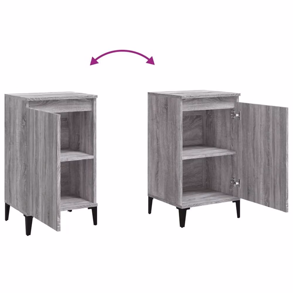 Berkfield Home Grey Sonoma Bedside Cabinet W/D/H: 40 x 35 x 70 cm – 4