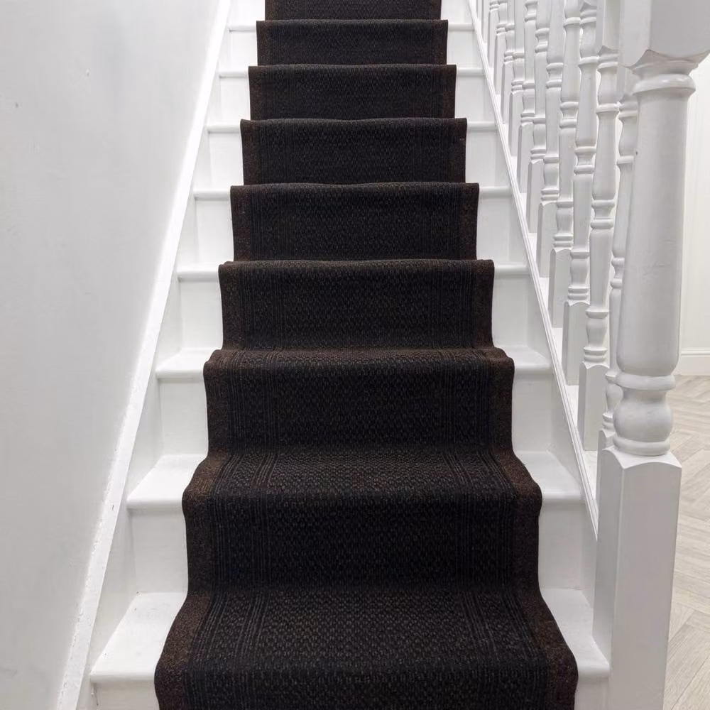 runrug Aztec Stair Runner Carpet, Non-Slip, Dark Brown, W: 66 cm, L: 660 cm – 5