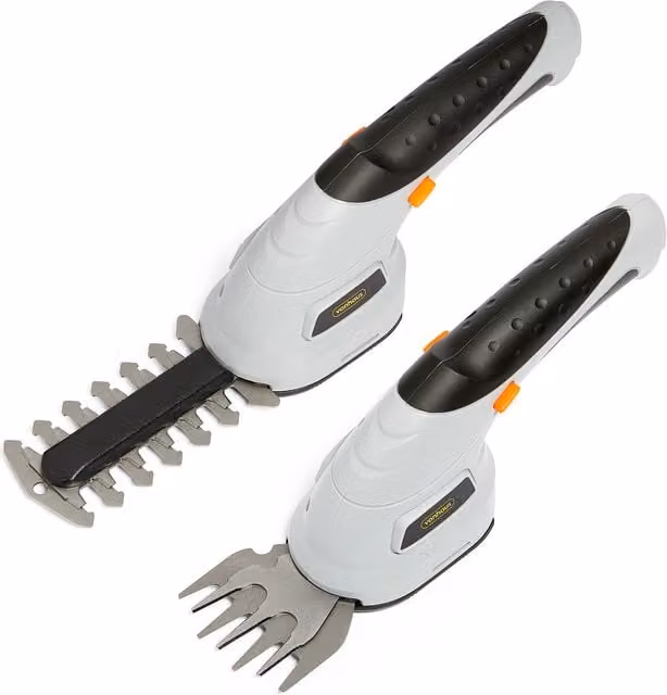 VonHaus Cordless 2 in 1 Hedge Trimmer and Grass Cutter with Rechargeable Battery, Grey