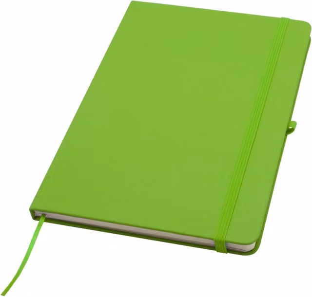 Generic A5 Lined Hardcover Notebook with Bookmark and Elastic Closure, Green